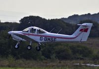 G-BMSF @ EGFH - Resident Tomahawk operated by Cambrian Flying Club pulling out from runway 10 at EGFH for a local training sortie. - by Derek Flewin