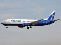 YR-BAJ @ LEBL - Landing rwy 25R - by Shunn311