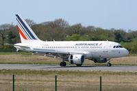 F-GUGA @ LFRB - Airbus A318-111, Reverse thrust landing rwy 07R, Brest-Bretagne Airport (LFRB-BES) - by Yves-Q