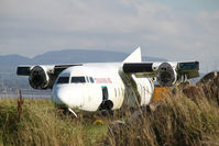 G-ECAT @ EISG - F-27 G-ECAT at Sligo where it over-ran the runway 2 November 2002. still used for training in 2013 - by Pete Hughes