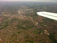 G-ICON - returning to Gamston overhead Sheffield descending thro 6000 ft - by steve carradice