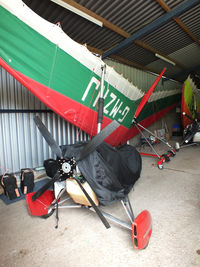 G-MZNJ @ X4HD - inside the packed hangar at Headon Airfield - by Chris Hall