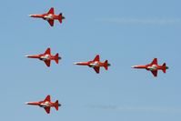 J-3091 @ LFMY - Northrop F-5E Tiger II, Capt Simon Billeter, leader of Patrouille Suisse 2013, Swiss Air Force Aerobatic Team, Display for 60th anniversary of Patrouille de France, Salon De Provence Air Base 701 (LFMY) - by Yves-Q