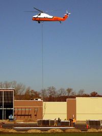 N129NH - West Lafayette IN new Meijer store placing HVAC equipment on the roof - by GL Britton