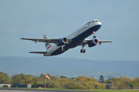 G-EUXD @ EGCC - British Airways Airbus A321-231 taking off from Manchester Airport. - by David Burrell