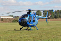 N7NP @ EGBR - McDonnell Douglas 369E at The Real Aeroplane Club's Helicopter Fly-In, Breighton Airfield, September 2013. - by Malcolm Clarke