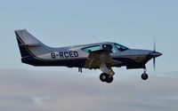 G-RCED @ EGFH - Visiting Commander 114 departing Runway 04. Previously registered VR-CED. - by Roger Winser
