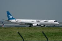 4O-AOB @ LFPG - Montenegro Airlines Embraer ERJ-195LR, Landing Rwy 08R, Roissy Charles De Gaulle Airport (LFPG-CDG) - by Yves-Q