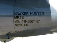 N326AX @ CMA - 1959 Hawker Siddeley Hawker HUNTER Mk.58, one turbojet, Mk.58s originally exported to Switzerland, data - by Doug Robertson
