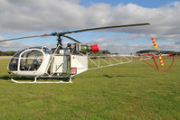 HA-PPC @ EGBR - Sud SA.313B Alouette II at The Real Aeroplane Company's Helicopter Fly-In, Breighton Airfield, September 2013. - by Malcolm Clarke