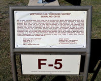 68-8123 @ KSKF - Information plate for an F-5B - by Ronald Barker
