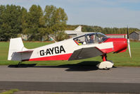 G-AYGA @ EGBR - Jodel D-117 at The Real Aeroplane Club's Pre-Hibernation Fly-In, Breighton Airfield, October 2013. - by Malcolm Clarke