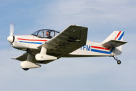 G-BYFM @ EGBR - Jodel DR-1050-M1 at The Real Aeroplane Company's Pre-Hibernation Fly-In, Breighton Airfield, October 2013. - by Malcolm Clarke