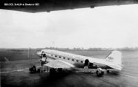 G-AKJH @ BHX - G-AKJH, a BEA DC3 'Pionair' at Elmdon (Birmingham) in 1957. - by BobH
