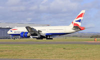 G-VIIK @ EGFF - Boeing 777-236/ER, Speedbird 9171, out of Heathrow, landing on runway 30 at EGFF. - by Derek Flewin