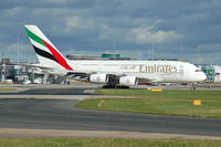 A6-EDF @ EGCC - Emirates Airbus A6-EDF Taxis out for take off at Manchester Airport. - by David Burrell