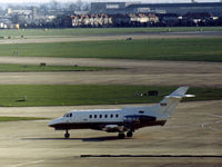 G-BBAS @ LHR - HS.125 Series 600B as seen at Heathrow in February 1974. - by Peter Nicholson