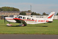 G-SIMY @ EGBR - Piper PA-32-300 Cherokee Six at The Real Aeroplane Club's Pre-Hibernation Fly-In, Breighton Airfield, October 2013. - by Malcolm Clarke