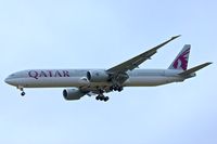A7-BAT @ EGCC - Qatar's 2012 Boeing 777-3DZ(ER), c/n: 41738 at Manchester - by Terry Fletcher