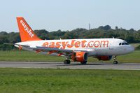 G-EZFU @ LFRB - Airbus A319-111, Max reverse thrust landing rwy 07R, Brest-Guipavas Airport (LFRB-BES) - by Yves-Q