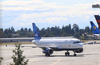 N621JB @ SEA - N621JB A320 seen from my hotel room at SEA/TAC - by Pete Hughes