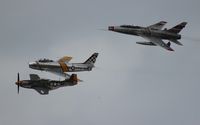 N251PW @ YIP - Baby Duck in a North American Fighter plane Heritage Flight with F-86 and F-100 - by Florida Metal