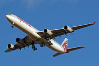 A7-AGD @ EGLL - Airbus A340-642 [798] (Qatar Airways) Home~G 26/11/2009. On approach 27R. - by Ray Barber