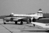 OE-FAB @ LOWW - Taken by my late father most probably 1960. Scan from B/W negative, sadly a bit out of focus. Airframe was registered first as G-AICY in 1946, later (not exactly known) OE-FAB, then again G-AICY. WFU 1965, b/u in LTN in the early 70's. Aero Transport was - by redcap1962