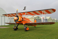 SE-BOG @ X5FB - The Breitling Teams Boeing B.75N-1 Stearman overnighting at Fishburn prior to their first UK performance in 2014 at Littlehavens Promenade & Seawall opening celebrations, South Shields. April 5th 2014. - by Malcolm Clarke