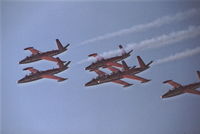 MT-5 @ EBOS - Red Devils in formation at Airshow Ostend in 1975. - by Raymond De Clercq