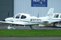 N123DV @ EGBJ - parked outside the RGV hangar at Staverton - by Chris Hall
