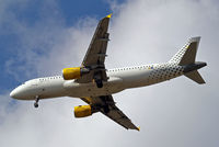 EC-JZI @ EGLL - Airbus A320-214 [2988] (Vueling Airlines) Home~G 09/08/2011. On approach 27R. - by Ray Barber