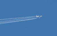 G-XLED @ EGFH - British Airways A388 eastbond at 38000 feet over Swansea Airport. - by Roger Winser