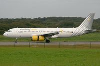 EC-LRE @ LFRB - Airbus A320-232, Reverse thrust landing Rwy 25L, Brest-Guipavas Regional Airport (LFRB-BES) - by Yves-Q