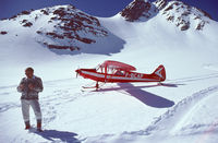 F-BCAP @ ZZZZ - A mid level landing (9600 ft) at the Etendard glacier, Savoie, France featuring Jean Chappel aka Nano, then Méribel Airclub's president and mountain flight instructor (now †). - by Jean-Pierre Contal