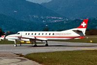 HB-LLE @ LSZL - Swearingen SA.227AC Metro III [AC-429] (Crossair) Locarno~HB 27/09/1984. Taken from a slide. - by Ray Barber