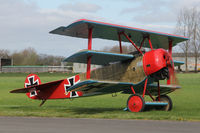 G-BVGZ @ EGBR - Fokker DR1 Triplane (Replica) at The Real Aeroplane Company's Early Bird Fly-In, Breighton Airfield, April 2014. - by Malcolm Clarke