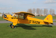 G-SAZM @ EGBR - Piper J3C-65 at The Real Aeroplane Club's Early Bird Fly-In, Breighton Airfield, April 2014. - by Malcolm Clarke