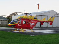 ZK-HLF @ NZJM - Life Flight. Westpac Rescue Helicopter. MBB-Kawasaki BK-117B-2. ZK-HLF cn 1070. Palmerston North Hospital Heliport Airport (PMR NZJM). Image © Brian McBride. 11 May 2014 - by Brian McBride