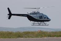 G-BXDS @ EGFH - Visiting Jet Ranger III helicopter operated by Aerospeed. Previously registered OY-HDK. - by Roger Winser