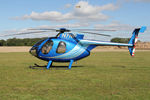 N7NP @ EGBR - McDonnell Douglas 369E at The Real Aeroplane Club's Helicopter Fly-In, Breighton Airfield, September 2013. - by Malcolm Clarke