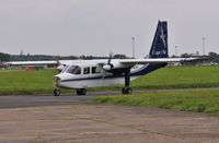 G-BPLO @ EGHH - Taxiing after repaint to Cape Air livery - by John Coates