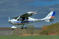 G-LEGY @ EGBR - Final approach rwy 29 - by glider