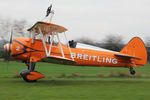 N74189 @ X5FB - The Breitling Teams Boeing PT-17 N74189 , overnighting at Fishburn prior to a first UK performance in 2014 at Littlehaven's Promenade & Seawall opening celebrations, South Shields. April 5th 2014. - by Malcolm Clarke