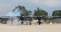 N9456Z @ YIP - Briefing Time B-25 smokey start at Thunder Over Michigan - by Florida Metal