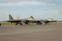 00-4017 @ LAL - 2005 Lockheed Martin F-22A Raptor, 05-4099 and 00-4017, at 2014 Sun n Fun, Lakeland Linder Regional Airport, Lakeland, FL - by scotch-canadian