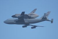 OV-105 @ MCO - Space Shuttle Endeavor on the back of the NASA 747 flying over MCO - by Florida Metal