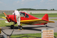 G-BGMJ @ EGBR - At the re-fuelling station. Gardan GY-201 Minicab at The Real Aeroplane Club's Biplane and Open Cockpit Fly-In, Breighton Airfield UK, June 1st 2014. - by Malcolm Clarke