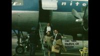 N73104 @ MFR - Andy Raymond arriving in Medford, Oregon on a flight from Visalia, California in December 1964. United Airlines Convair CV-340 Tail Number N73104 Serial # 4 - N73104 - Delivered as Convair 340 to United in May 1952. Converted to a CV 580 in Dec 1968 - by Andrew Raymond