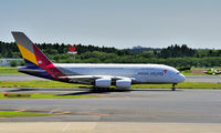 HL7625 @ RJAA - 1st International flight of the New Asiana A380 - by JPC
